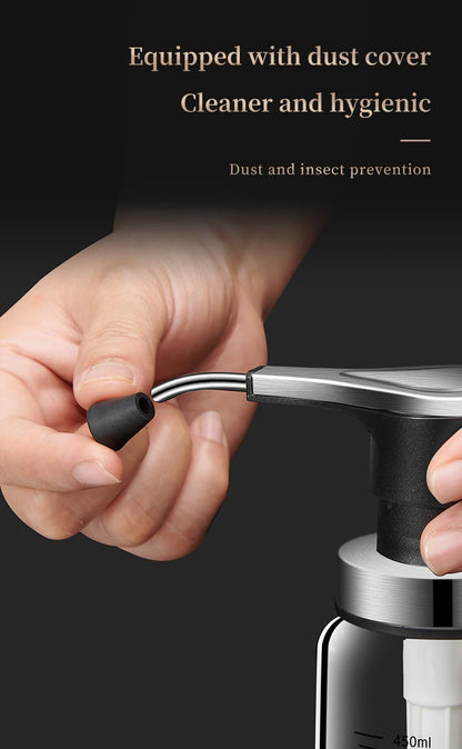 Glass Pump Sauce Dispenser Bottle