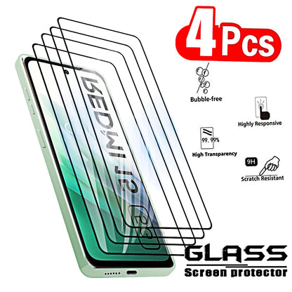 4Pcs Tempered Glass Screen Protector for Redmi 15