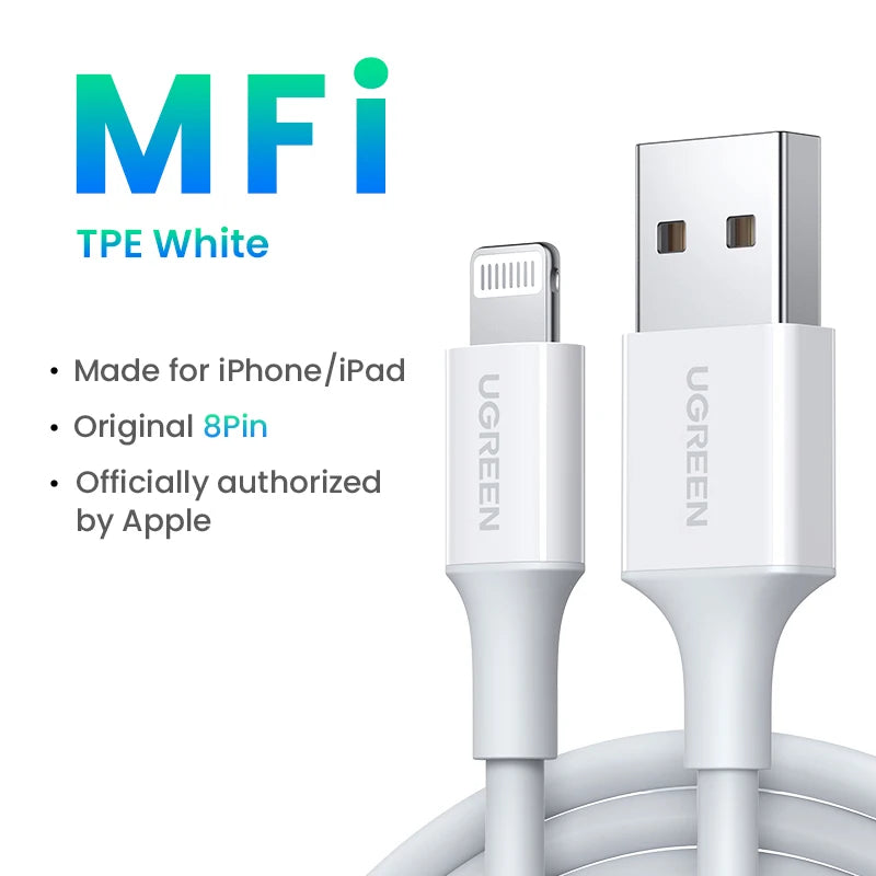 Apple Certified USB-A to Lightning Cable – 2.4A Fast Charge