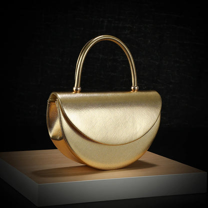 Half Moon Handbag – Shiny Evening Chain Shoulder Bag