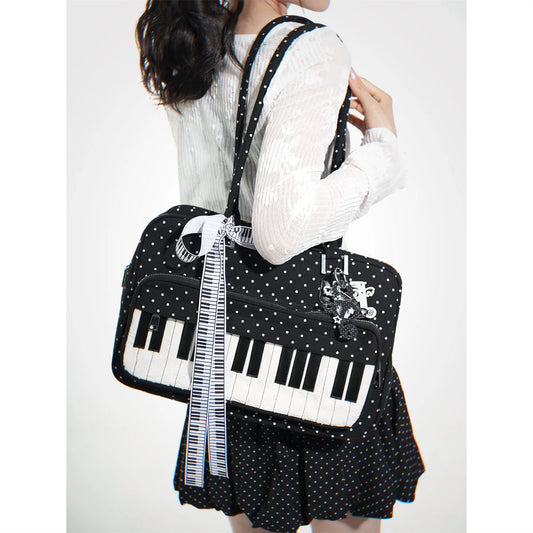 Piano Key Satchel Shoulder Bag