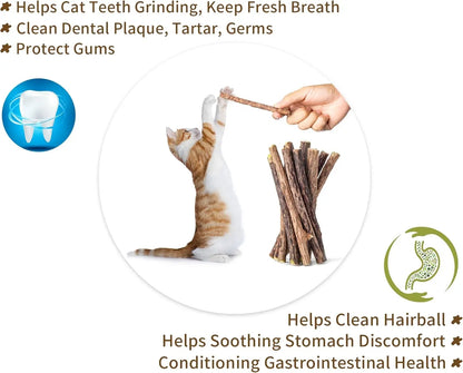 Natural Catnip Silvervine Chew Sticks for Cats