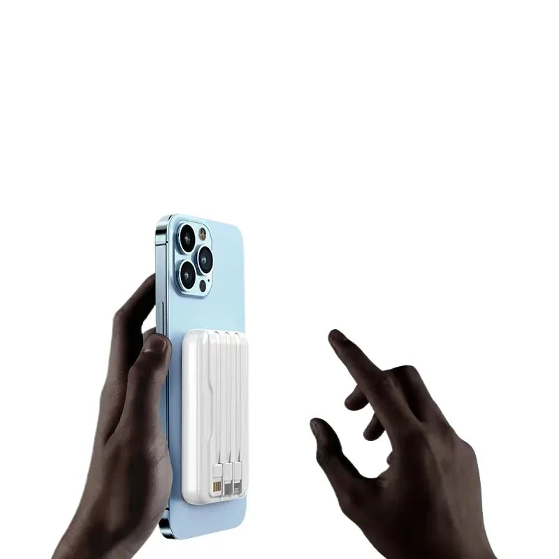 Magnetic Wireless Power Bank with Built-in Cable