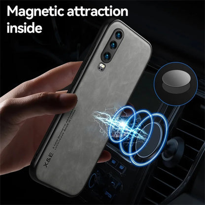 Magnetic Sheepskin Leather Phone Case For Huawei P30 Lite P20 P40 P50 Pro