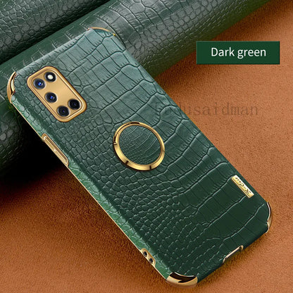 Crocodile Texture Ring Stand Phone Case