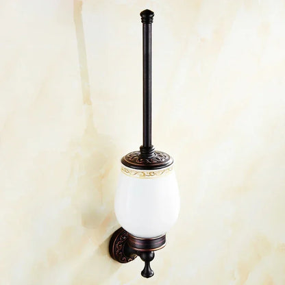 Black Bronze Carved Bathroom Hardware Accessories Set