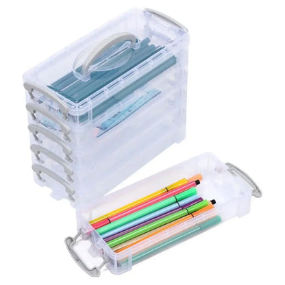Stackable Multi-Layer Transparent Pencil Case