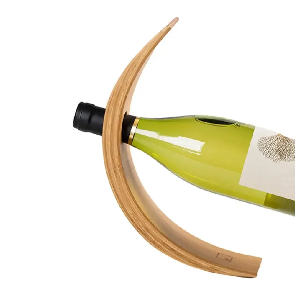 Floating Wooden Wine Bottle Display Stand