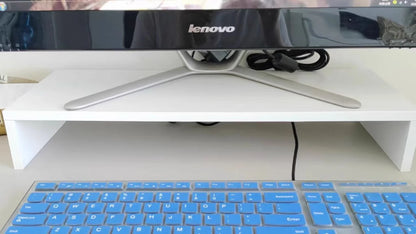 Wooden Monitor Stand with Storage Shelf