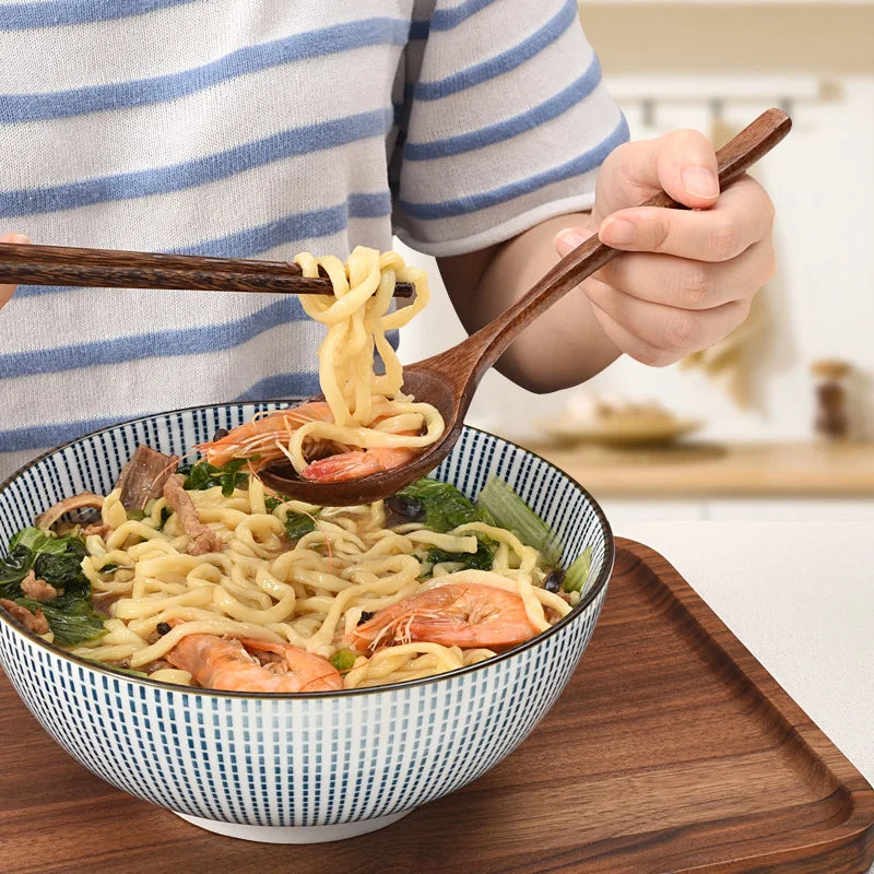 Japanese Style Wooden Soup Spoon with Long Handle