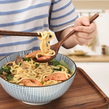 Japanese Style Wooden Soup Spoon with Long Handle