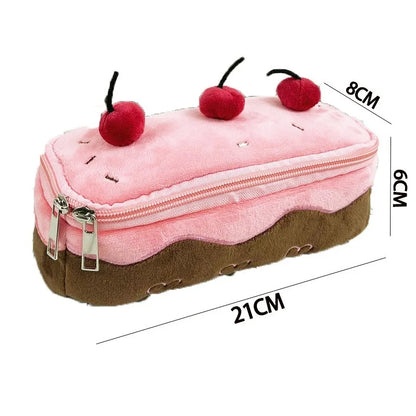 Plush Cherry Cake Large Capacity Pencil Case