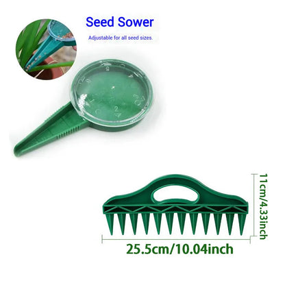 12-Hole Garden Seeder & Hand Dibbler Tool