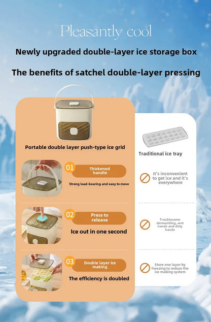 Double Layer Large Capacity Ice Cube Mold Maker Machine