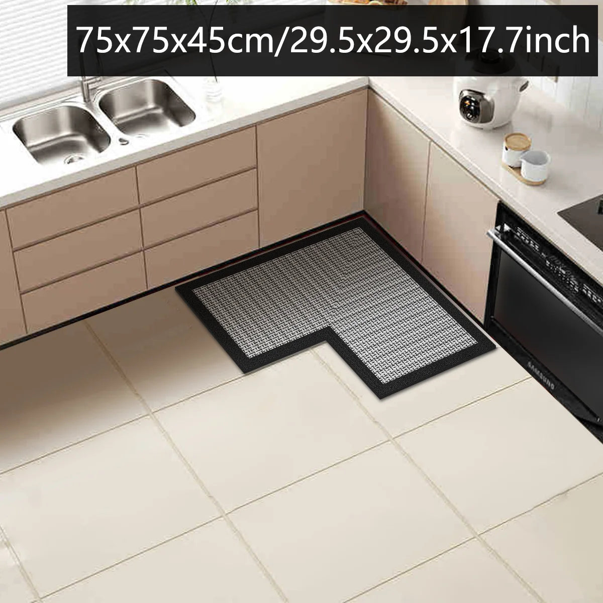 Absorbent Diatomaceous Kitchen & Bathroom Corner Rug