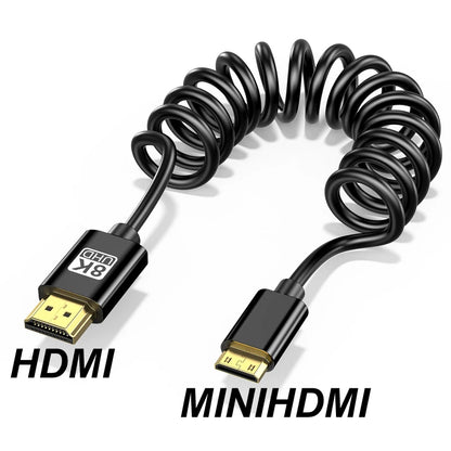 8K HDMI 2.1 Coiled Mini & Micro HDMI Cable