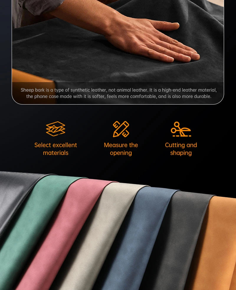Luxury Magnetic Leather Phone Case with Rotating Ring Stand