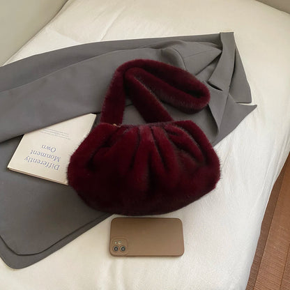 Women’s Faux Fur Cloud Shoulder Bag