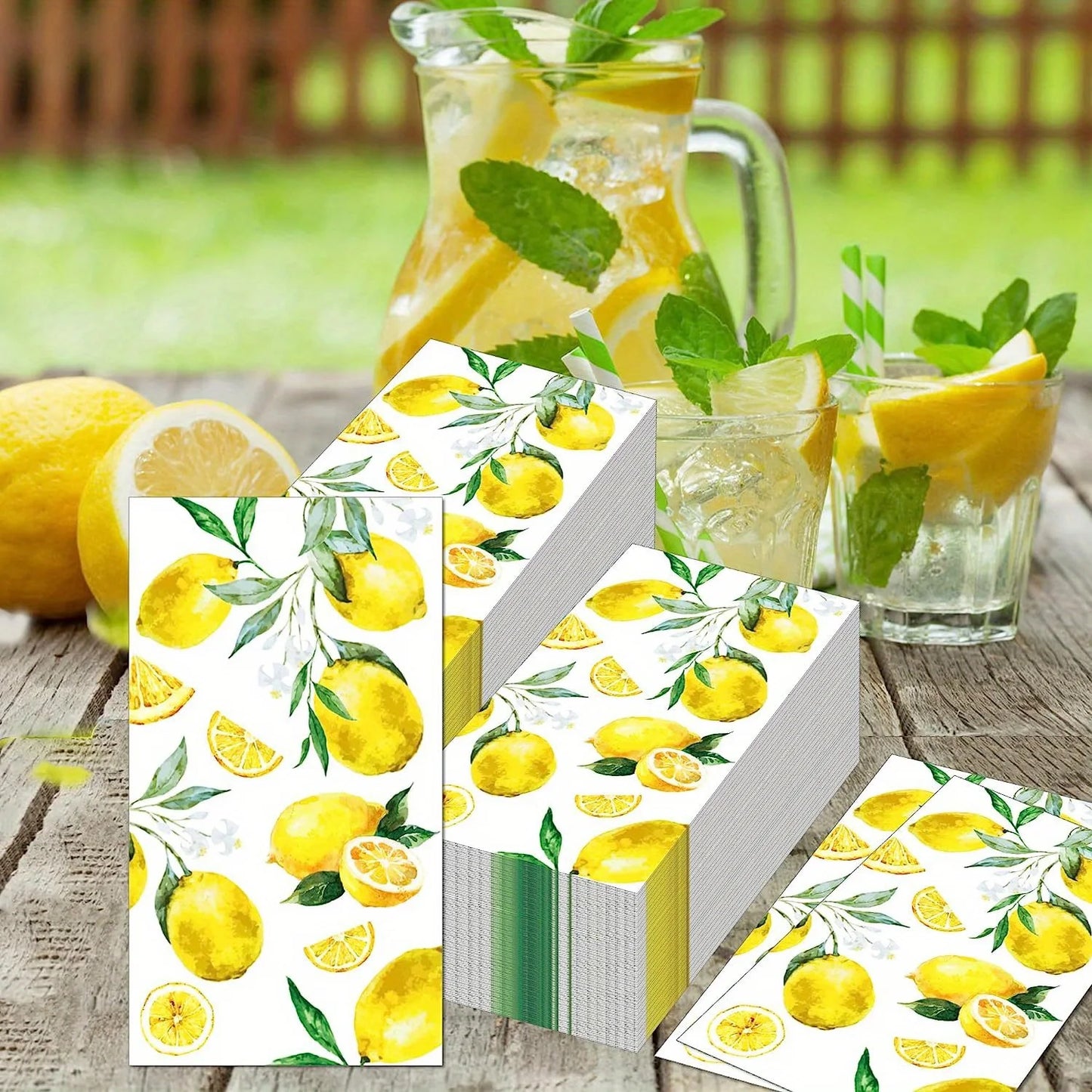 Lemon Print Disposable Paper Napkins
