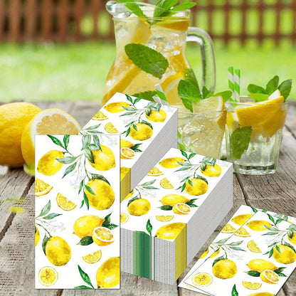 Lemon Print Disposable Paper Napkins