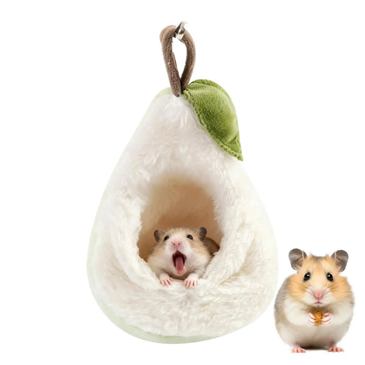 Pear-Shaped Plush Hamster Bed with Hook
