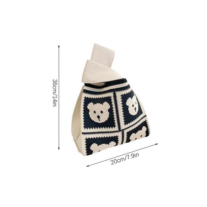 Handmade Knit Mini Wrist Tote Bag