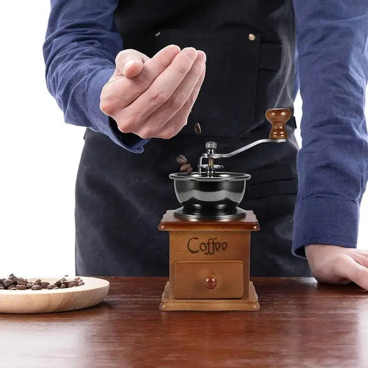 Vintage Manual Coffee Grinder with Hand Crank