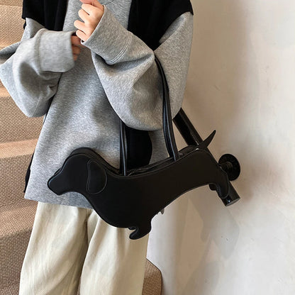 Dachshund Shaped PU Leather Shoulder Bag