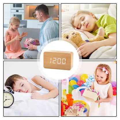 Wooden Digital LED Alarm Clock
