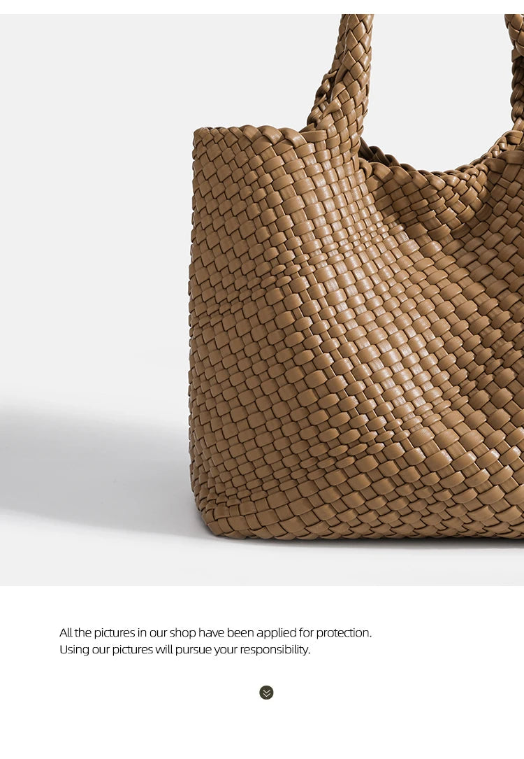 Woven PU Leather Tote Bag with Coin Purse
