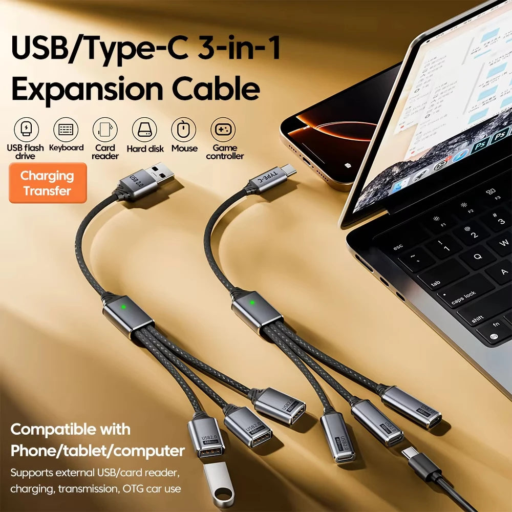 3-Port USB Hub Adapter