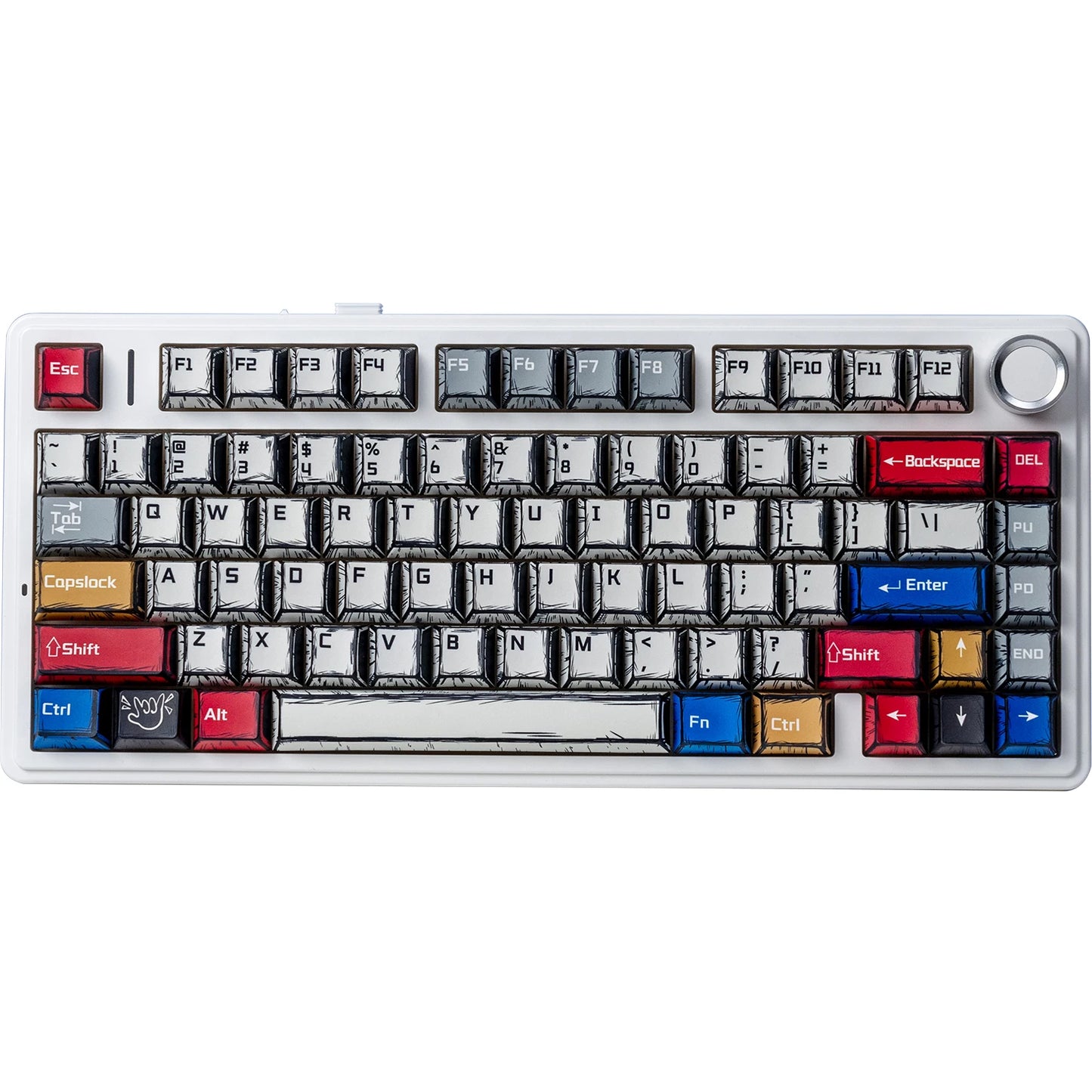 RGB Hot-Swappable Gaming Keyboard with PBT Comic Keycaps