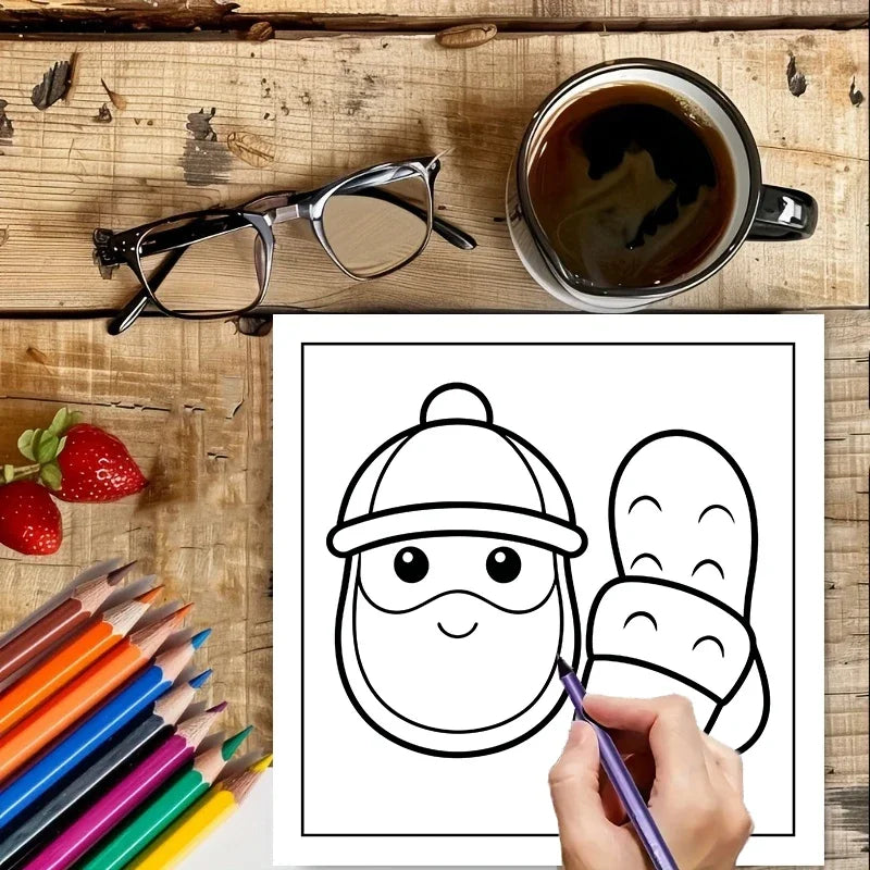 Cute & Simple Adult Colouring Book