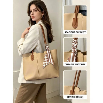 Large Capacity Faux Leather Tote Bag