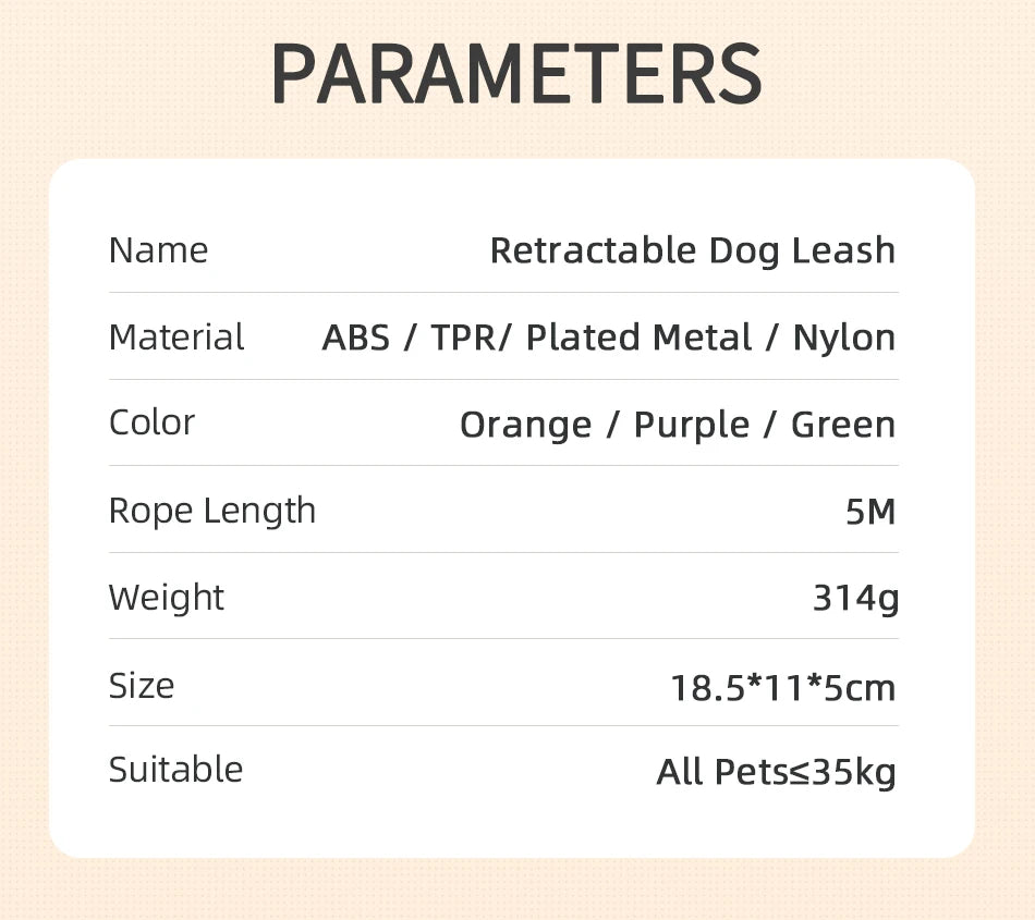 LED Retractable Dog Leash