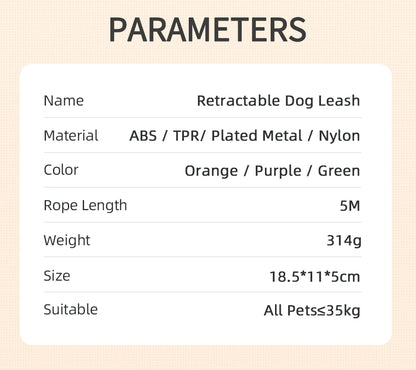 LED Retractable Dog Leash