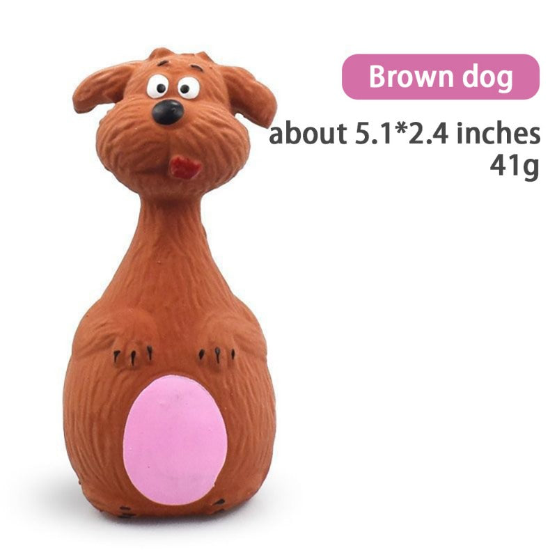 Cartoon Squeaky Rubber Dog Toy