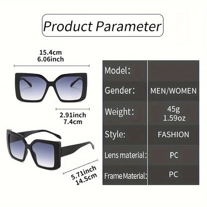 Oversized Square Sunglasses with Gradient Lenses