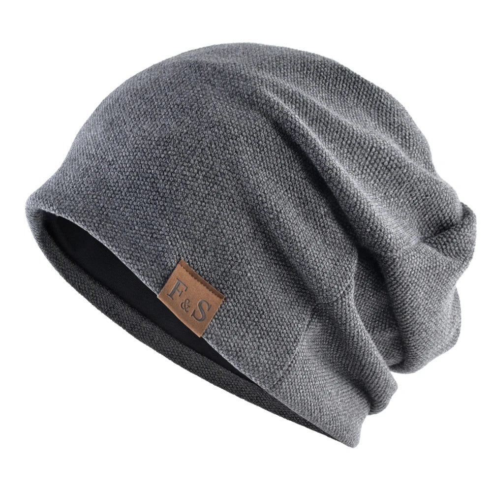 Unisex Cotton Knit Casual Beanie Hat