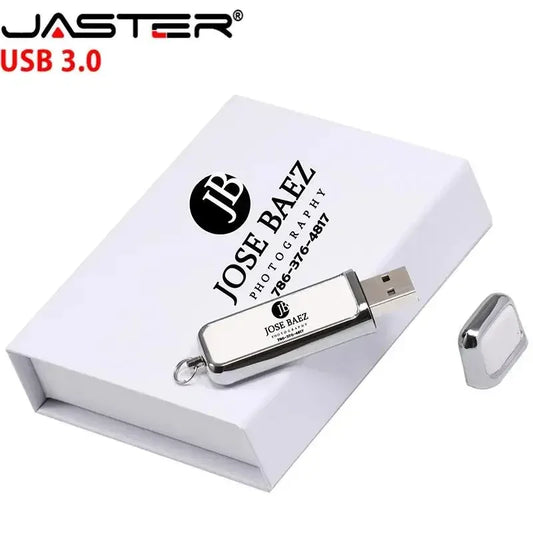 JASTER USB 3.0 Leather Memory Stick with Free Custom Logo & Presentation Box