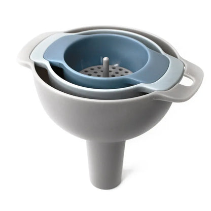4-in-1 Kitchen Funnel Set with Detachable Strainer