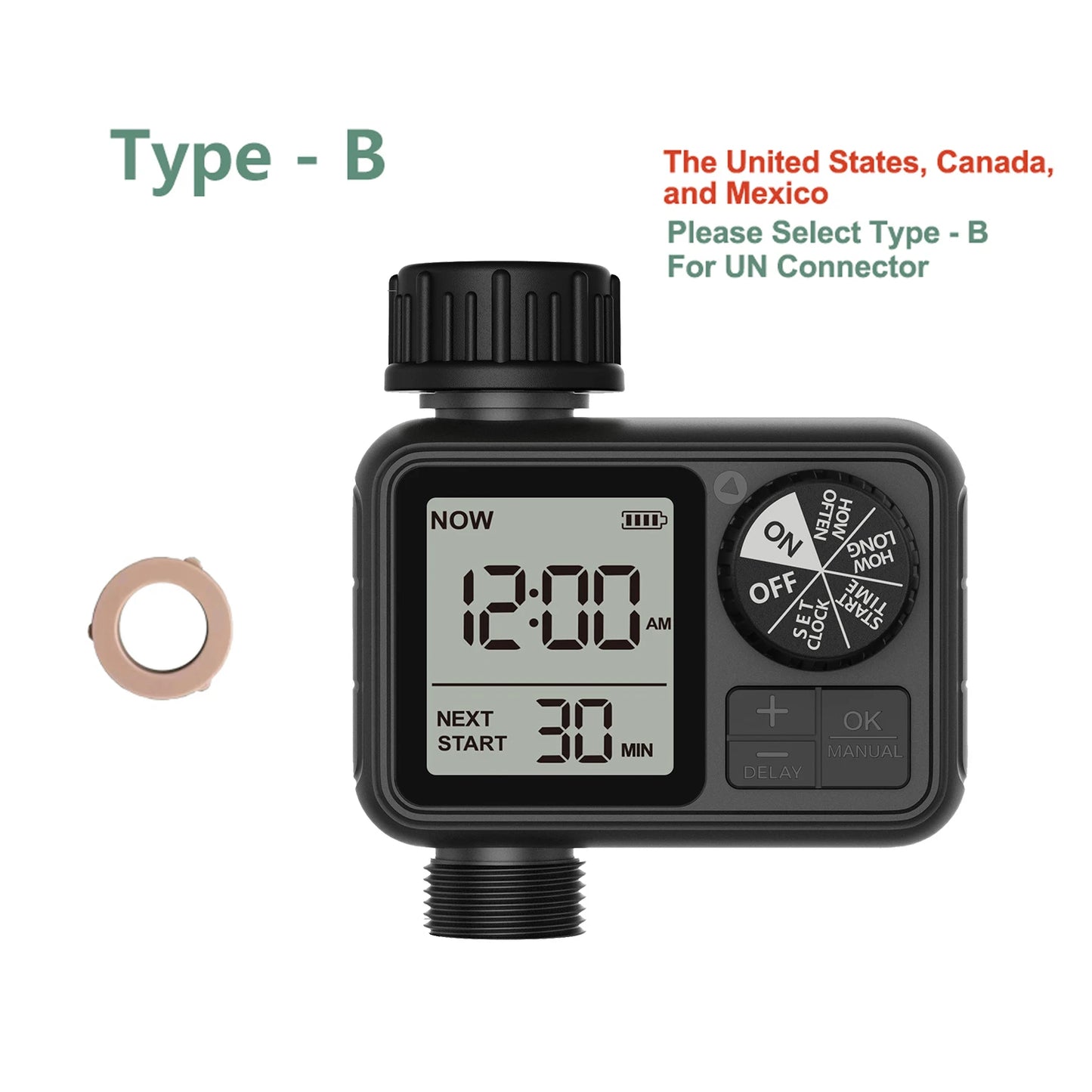 Programmable Automatic Irrigation Timer for Garden Hoses