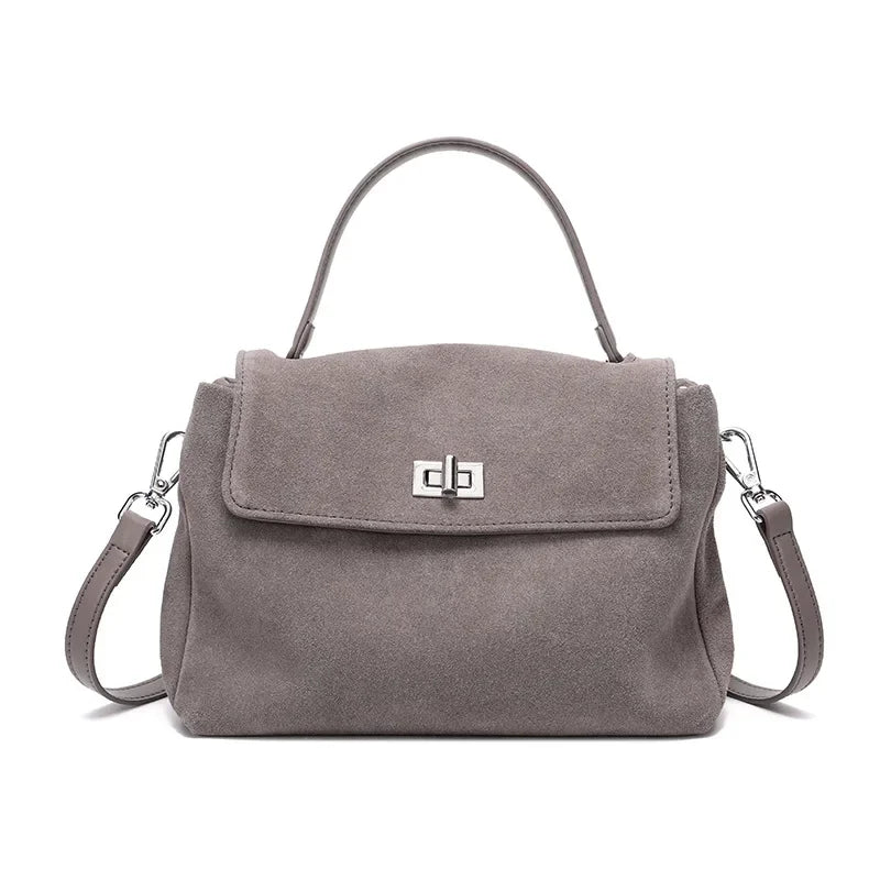 Women’s Suede Leather Flap Shoulder & Crossbody Bag