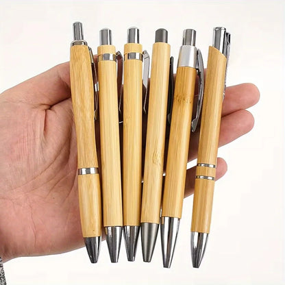 Bamboo Retractable Ballpoint Pen Set