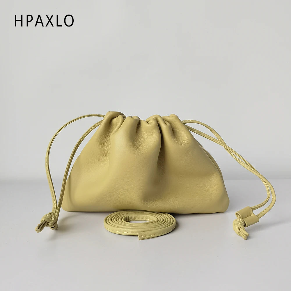 Genuine Leather Cloud Shoulder Bag