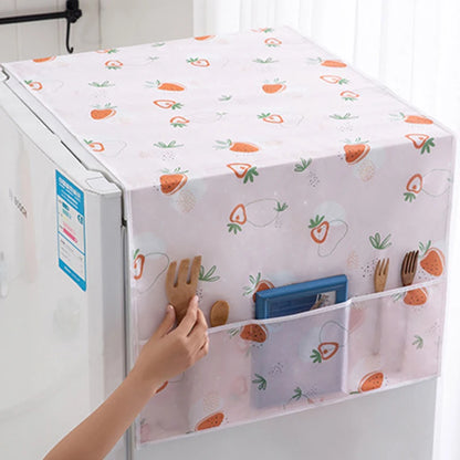 Refrigerator Dust Cover with Storage Pockets