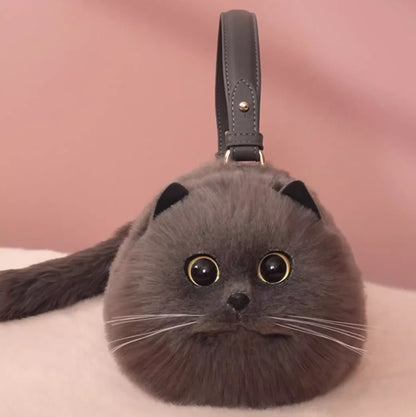 Cute Plush Cat Shoulder Bag