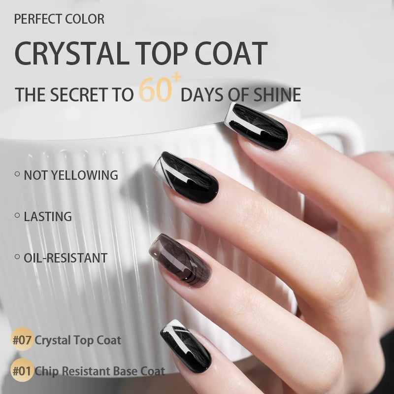 PERFECT COLOR No Wipe Gel Base & Top Coat Set