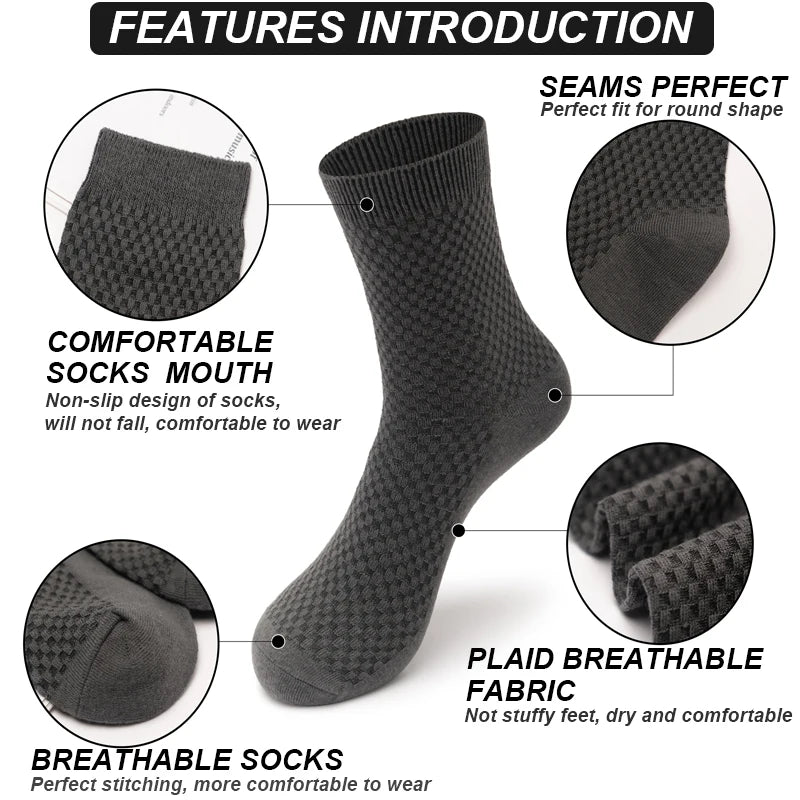 Men’s Bamboo Fiber Business Socks 5 Pairs