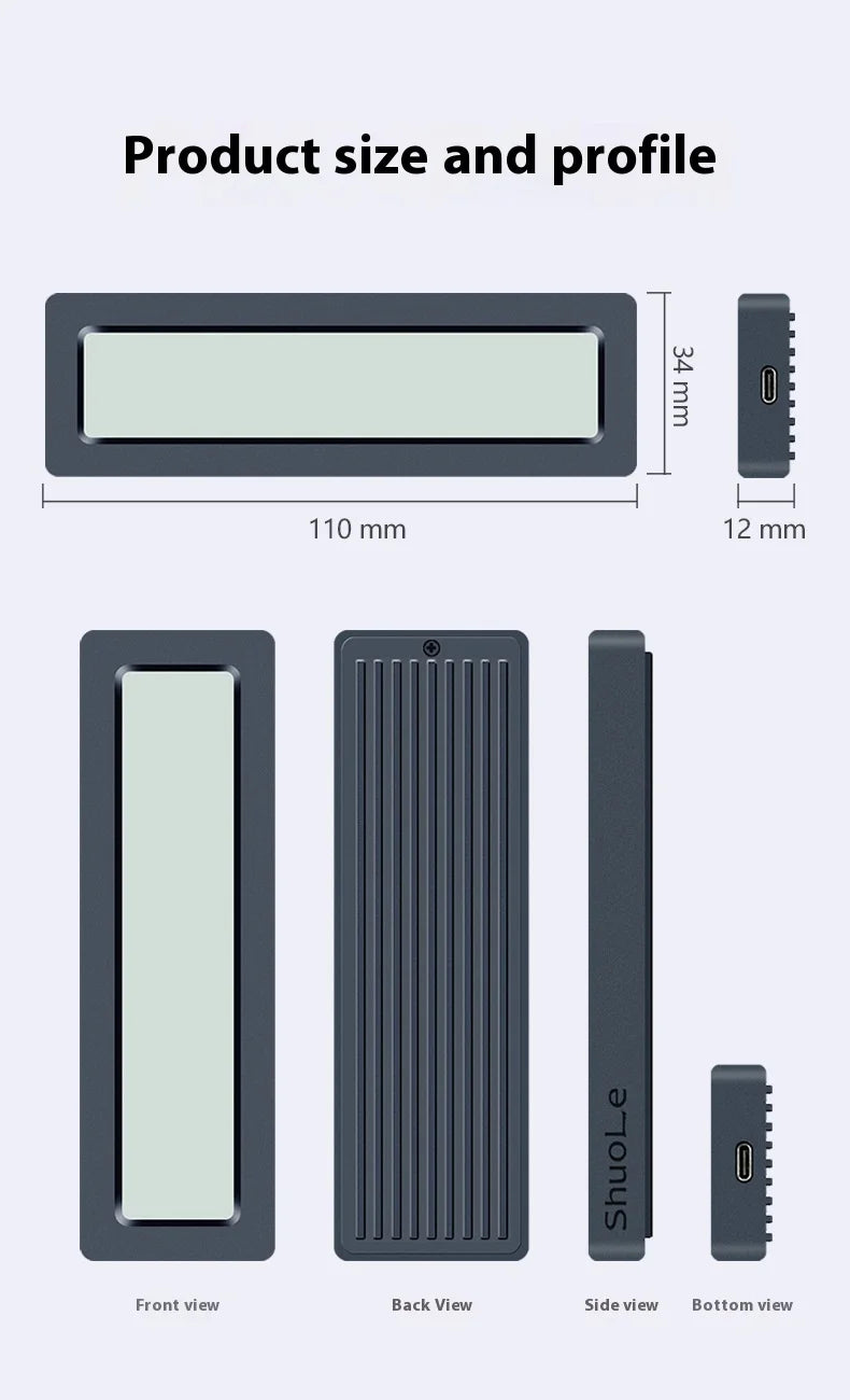 USB 3.2 Gen 2 NVMe & SATA M.2 SSD External Enclosure